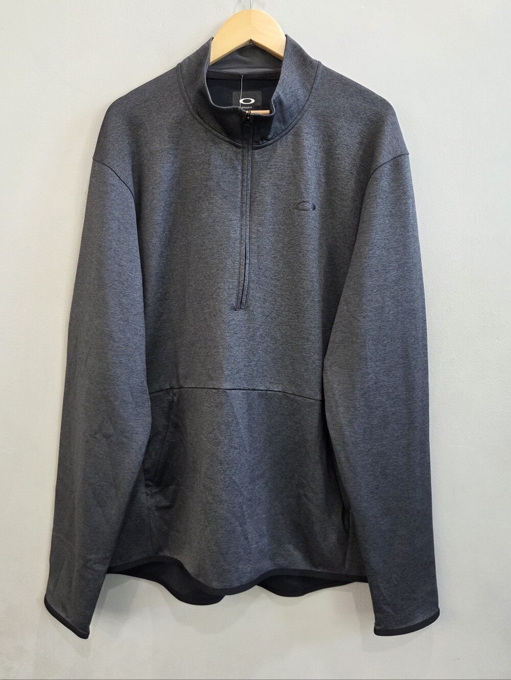 Oakley Gray 1/2 Zip Pullover Logo Golf Fleece Sweatshirt Men's Size 3XL